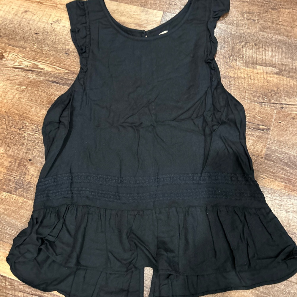 Hollister Black Ruffled Blouse